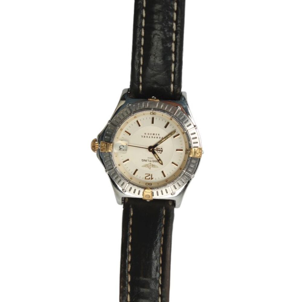 Breitling Womens Vintage S-Steel + 18K Gold Sirius B62022 Quartz Watch 31mm